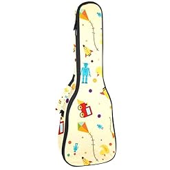 Housse pour ukulélé vintage fusée spatiale voiture canard robot robot 10 mm rembourrage épais 53,3 cm sac de transport… - Les Beatles, Paul McCartney, John Lennon, RIngo Starr, George Harrison