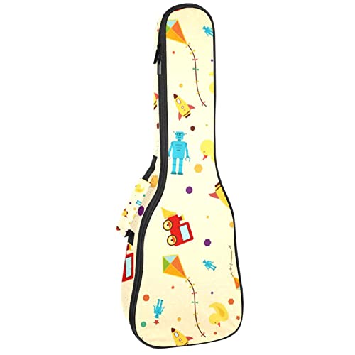 Housse pour ukulélé vintage fusée spatiale voiture canard robot robot 10 mm rembourrage épais 53,3 cm sac de transport… - Les Beatles, Paul McCartney, John Lennon, RIngo Starr, George Harrison Housse pour ukulélé vintage fusée spatiale voiture canard robot robot 10 mm rembourrage épais 53,3 cm sac de transport…
