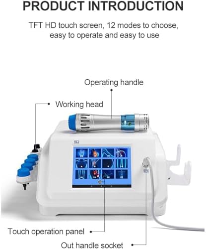200W Shockwave Therapy Machine for ED Treatment & Muscle Pain Relief, Effective Electromagnetic Shock Waves, Portable Design (46x44x31cm)