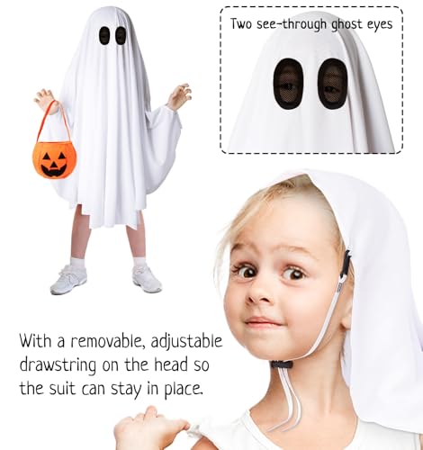 Disfraz de Fantasma para Niños con Bolsa de Calabaza miniatura 3