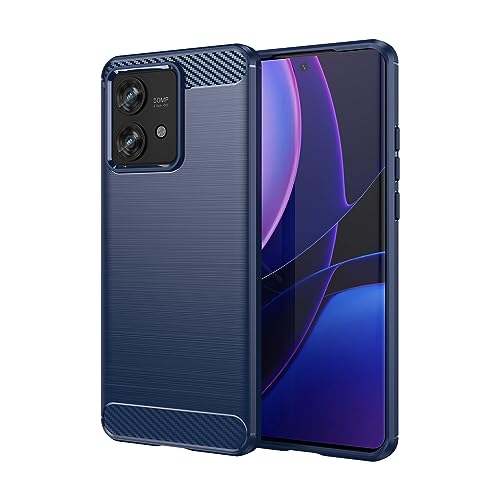 Image of NPRC Hybrid Ultra Slim Protective Case TPU Non-Slip Carbon Fiber Texture Shockproof Case Cover for Moto Edge 40 Neo - Blue