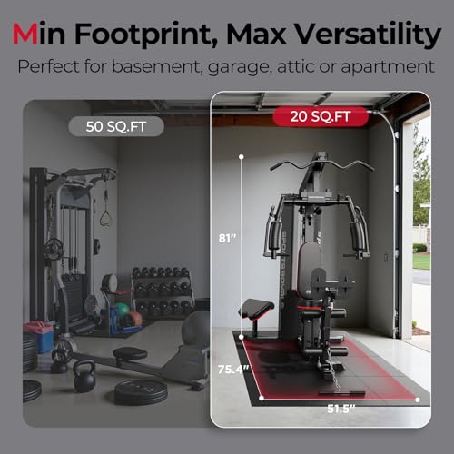 Image of Sportsroyals Home Gym, Multifunctional Workout Station with Leg Press, 150LBS Weight Stack Full Body Workout Equipment for Home Exercise Fitness Strength Training