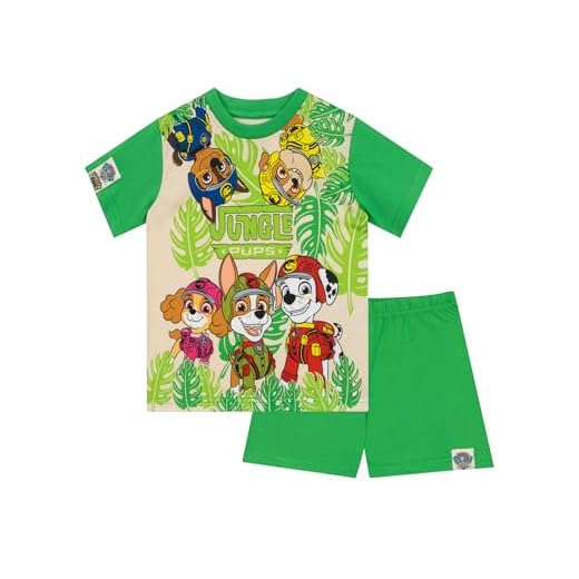 Paw Patrol Pijama Patrulla Canina Pijama Corto Niño | Pijamas para Niños | Pijamas Niño Verano | Verde 5-6 Años
