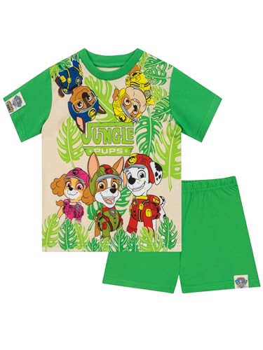 Paw Patrol Pajamas | Jungle Pups Boys Summer Pajama Set | Skye Chase and Marshall Short Pajamas for Boys