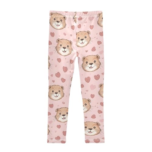 Pink Mouse Love Girls Leggings Soft Stretch Workout Yoga Dance Pants for Kids Casual Tights2