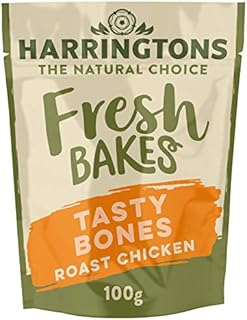 Harringtons Fresh Bakes Roast Chicken Tasty Bones Dog Treats 100g, Pack of 8