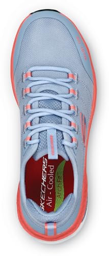 Skechers Skechers Work Arch Fit, Sadie, Women's, Light Blue/Pink, Alloy Toe, EH, MaxTrax Slip Resistant, Low Athletic Work Shoe (7.5 M)