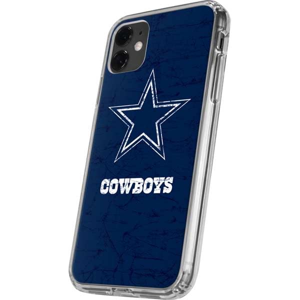 Skinit Clear Phone Case Compatible with iPhone 11 - Officially Licensed NFL Dallas Cowboys Distressed Design