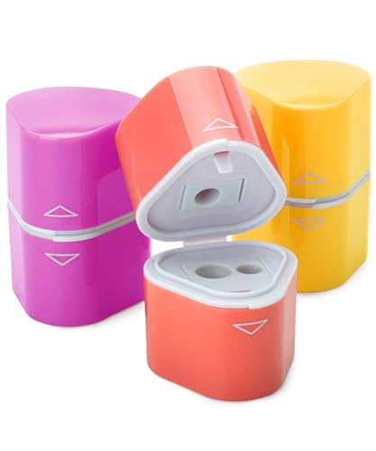 Mr. Pen- Pencil Sharpener for Colored Pencils, 3 Pack, 3 Hole, Pencil Sharpeners Manual, Handheld Pencil Sharpener, Pencil Sharpeners Handheld, Crayon Sharpener, Colored Pencil Sharpener