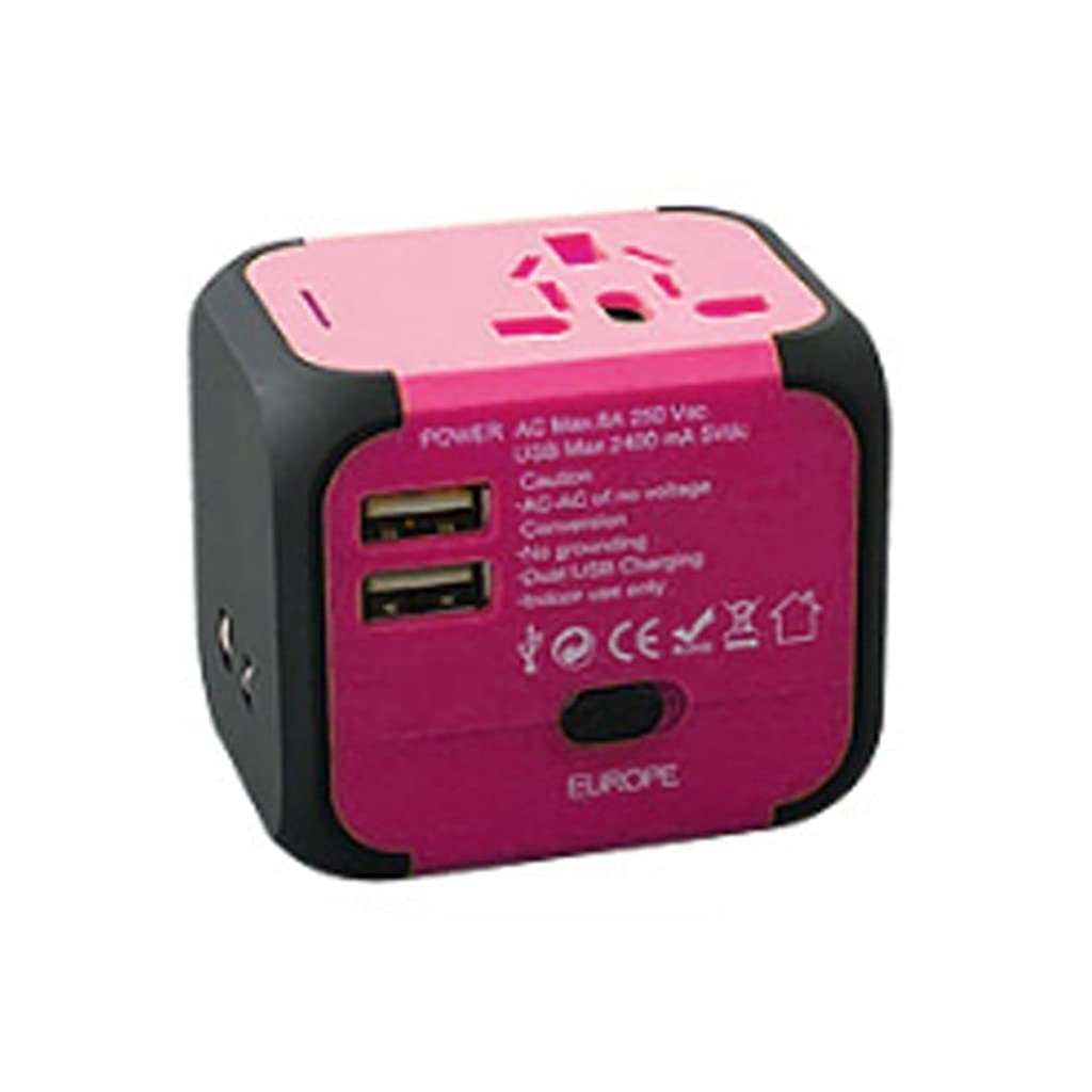 Adaptador de Viaje en Todo el Mundo, Cargador de Pared Universal Todo en uno, Adaptador de Enchufe de alimentación de CA con Puertos de Carga USB duales
