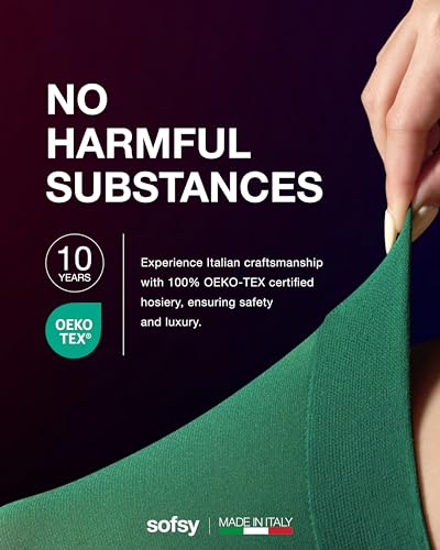 Image of sofsy 10-Year Hosiery Craftsmanship - Italian 40 Den Run Resistant Opaque Tights for Women | High-Waist, Reinforced Toe