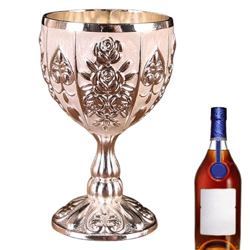 Opilroyn Calice en Alliage de Zinc - Verre à Vin Émail, Verre à Vin Blanc Anti-Chute, Tasse à Vin Créative, Tasse de Luxe, Tasse Rétro Cup, Verre à Vin Pour Bière Cocktail Whisky