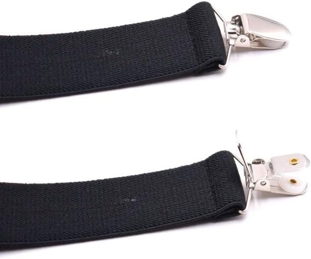 Polyester Filament Adjustable Elasticity 4 Clips Men's Shoulder Strap Type X Suspenders
