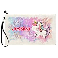 EnvyFone Personalised Baby Unicorn Pencil Case - Gift for Girls Kids - Back to School - Cute Girly Stationary or Makeup Bag
