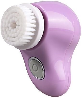 Face-Cleaning-Brush with two speed levels, with one deep-cleaning brush and one peeling-brush per unit, battery operated, color: purple