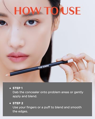 THESAEM Cover Perfection Concealer Pencil – Non Comedogenic spot Eraser - Conceal Blemish,Aging Spot,Acne&Freckle – Multi-Use Under Eye Concealer for Dark Circle,2g (1.0 Clear Beige)