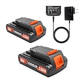 PEYESTEN 2 Pack 3000mAh 20v MAX Battery and Charger, Replacement for Black and Decker 20v Lithium Battery, Compatible with Black and Decker 20V Cordless Power Tools and Charger.