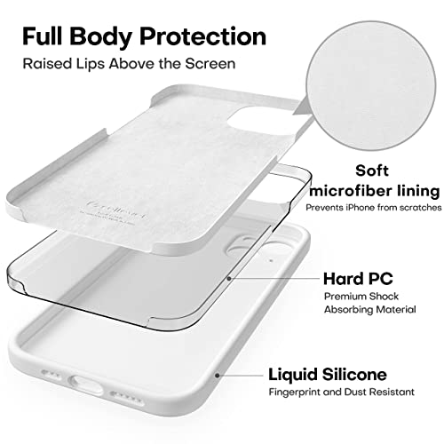 CellEver Heavy-Duty Silicone Case for iPhone 13 [Camera Protection] [Anti-Oil Coating] Military Drop Protection, Soft Scratch-Free Interior, White by CellEver - Image 7