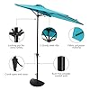 COBANA 7.5’by 4’Half Rectangular Outdoor Patio Umbrella for Patio, Balcony, Garden, Deck, Blue