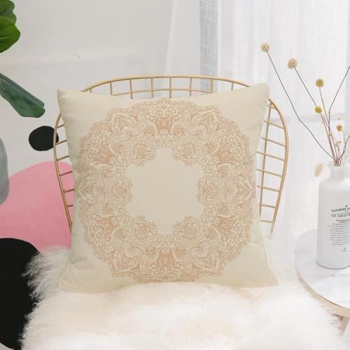 YFHJV Copricuscino Quadrato Decorativo, federe cuscini divano libreria decorativi soggiorno camera da letto,Modello vettoriale per stampa e ricamo in pizzo.,40x40 cm