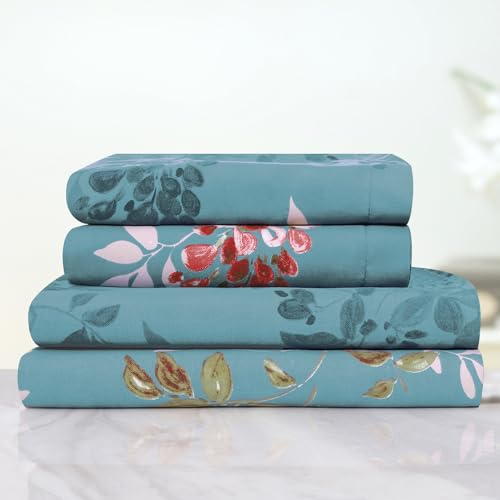 Image of Cloth Fusion Cotton Feel Pillow Covers Set of 2 with Envelope Closure (17X27 Inches, Botanical Night)