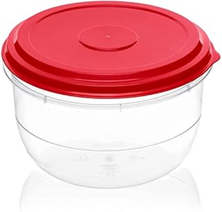 DecorRack Food Storage Container, 5.5 Quarts, BPA Free- Plastic, Food Grade Safe, Heavy Duty Dry Storage Containers, Round Large Food Container Bowl with Airtight Lid (1 Pack)