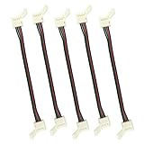 LITAELEK 5pcs Wasserdicht RGB 5050 LED Streifen Schnellverbinder 4-polig 10mm Breit Wasserdicht RGB LED Strip Verbinder LED Band Anschlusskabel LED Stripe Anschluss Verlängerung Connector, 17cm Lang