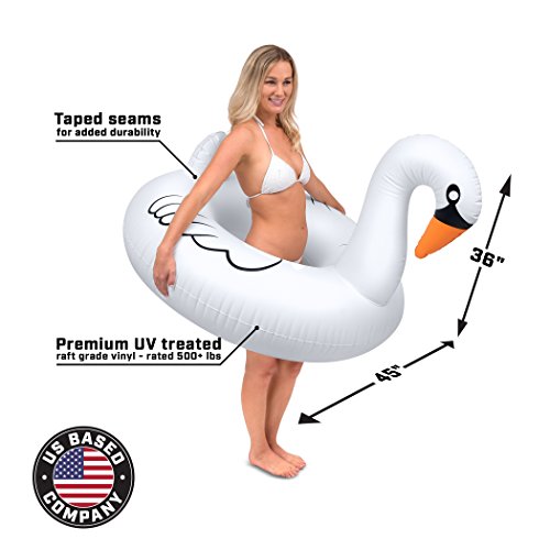 Image of GoFloats Swan Party Tube Inflatable Raft, Float In Style (for Adults and Kids)