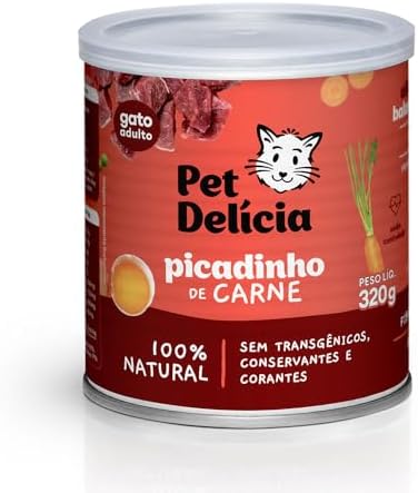 Pet Delícia Picadinho de Carne 320g, Alimentação Natural para Gat...