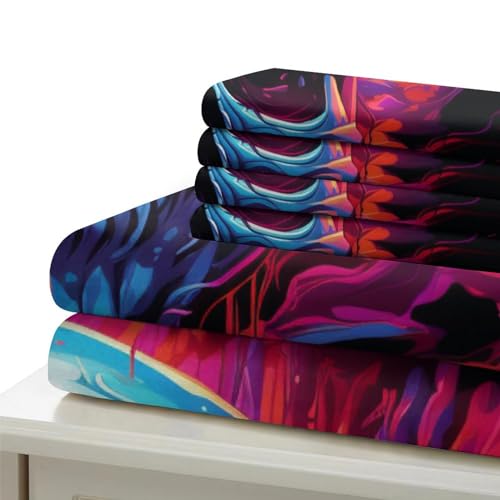 Parure de lit tête de mort 135x200 en microfibre douce avec taies