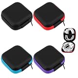 Ji liangli Lot de 4 étuis de Protection pour écouteurs,Mini boîtier Rigide en EVA 7,7x7,7x...