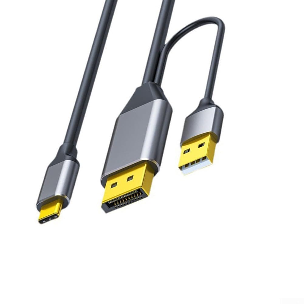 a C Cable, 2m DP a 2K 4K HD Convertidor Audio Video Conexión para Laptop Monitor VR Gafas Pantalla Portátil