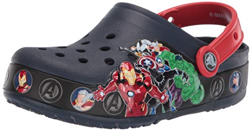 Crocs Kids' Fun Lab Marvel Light-Up Clog, Navy, 7 M US Toddler