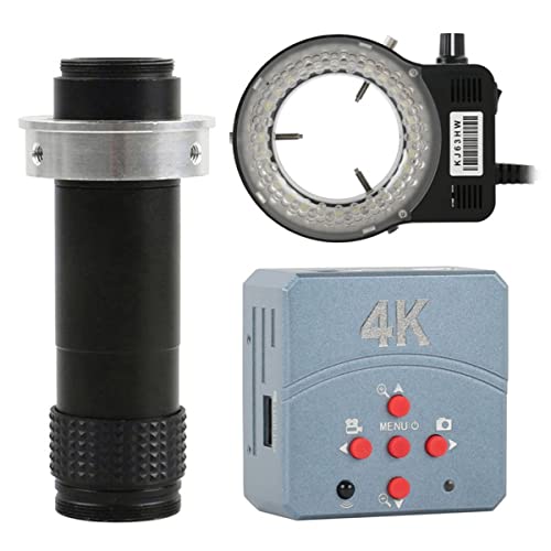 顕微鏡キット 48MP 4K 60FPS 1/2"1080P HDMI USB 工業用ビデオ デジタル顕微鏡カメラ 130X ズーム C マウント レンズ USB PC 出力 解像度 4K 顕微鏡レンズアダプター (Color : USB HDMI Len