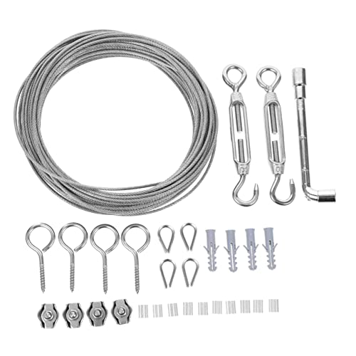 Kit de cuerda de acero ULTECHNOVO 1 set con tensor para cable aislado para uso exterior miniatura 1