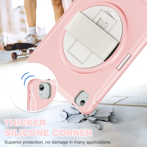 Protection iPad Pro 12.9 silicone rose avec support et range stylet