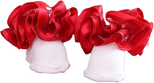 Adeimoo Baby Girls Newborn Ruffle Socks Toddler Double Lace Big Frilly Princess Dress Socks For Infant Little Kids 6 Pairs 0-6 Months #TOP4