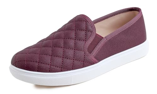 Image of FEVERSOLE Women's Casual Slip On Sneaker Comfort Quilted Loafer Flats