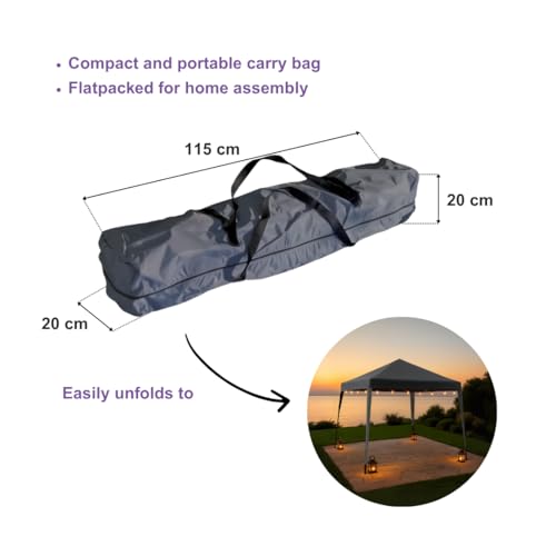Home Source Pop Up Gazebo 3x3m Outdoor Garden Marquee Tent Waterproof Adjustable Height UV Protection Easy Up Grey With Carry Bag 4 Home Source Pop Up Gazebo 3x3m Outdoor Garden Marquee Tent Waterproof Adjustable Height UV Protection Easy Up Grey With Carry Bag - Image 4