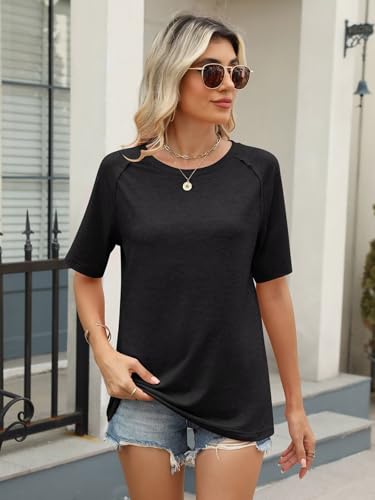 EADINVE Womens Half Sleeve T Shirts Crew Neck Summer Tops Fashion Tee Casual Basic Comfy Outfits Clothes4
