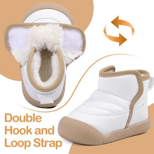 MK MATT KEELY Baby Boys Girls Winter Boots Toddler Warm Plush Lining Snow Boots Infant Anti-Slip Soft Walker Shoes Water Resistance Lightweight Outdoor Booties2