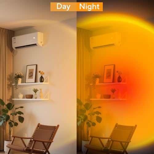 Image of Neroupe Sunset Lamp Projector for Girls, Sunset Red Color Led Lamp Mood Lighting Night Light, 180 Adjustable Sunset Lamps for Living Room Decor /Home Decor /Bedroom Decor /Party
