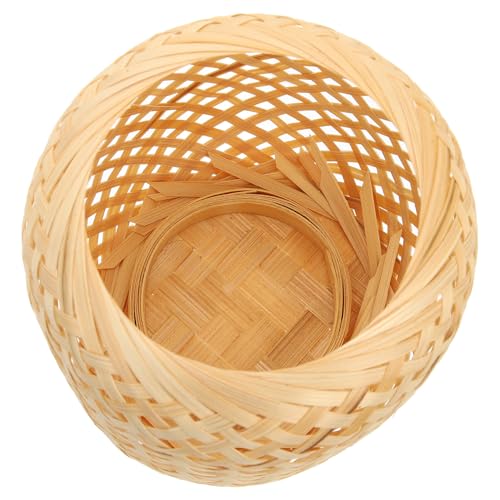 Happyyami 手編み竹製ランプシェード 小型照明カバー 和風ホテル用吊り下げライト用 インテリア装飾 軽量コンパクト設計