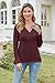 OUGES Womens Maternity Shirts Blouse Nursing Tops Long Bell Sleeve Wrap V Neck Soft Textured Red Fall Fashion 2025(Wine Red,M)