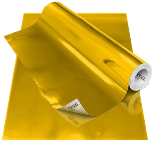 VViViD Chrome Gold Gloss DECO65 Permanent Adhesive Craft Vinyl for Cricut, Silhouette & Cameo (24" x 150ft)