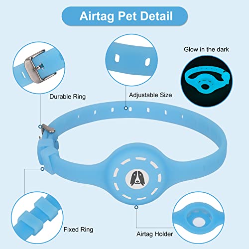 2 Pack Airtag Cat Collar And 2 Airtag Protector Compatible With Apple Air Tag (Neck 7.6-9.6") #TOP4
