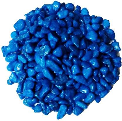 Leechy?Pebbles for Decoration, Glossy Onyx Stone for Aquarium, Garden, Vase Fillers, Fish Tanks, Flower Pot Blue_2kg