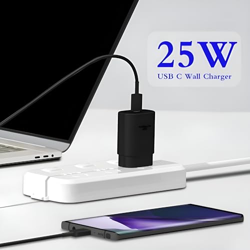 Image of Samsung 25W Type C Super Fast Charger with USB C to C Pin Cable for Galaxy A16|F16|M16|A06|F06|M06|A15|F15|M15|A05s|F05|M05|M35|F35|A35|A14|F14|M14|5G Mobile Support 25-watt typec Charging Adapter