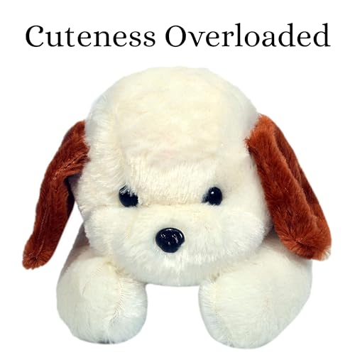 Image of Tickles Adroable Lying Dog Stuffed Soft Plush Animal Toy for Kids Baby Boys & Girls Birthday Gift (Color: White Size: 40 cm)