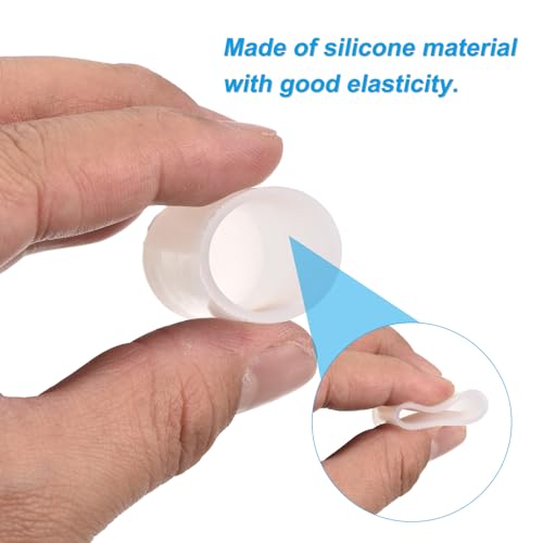 Image of uxcell 18Pcs Silicone End Caps, 20mm(25 /32 inch) ID 44mm(1-3 /4 inch) Height Round Rubber Elastic Screw Thread Protectors Flexible Screw Bolt Covers Caps for Metal Tube Rod Bolt, Clear